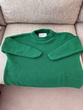 Frank & Eileen Emerald Green Ribbed Crewneck Sweater